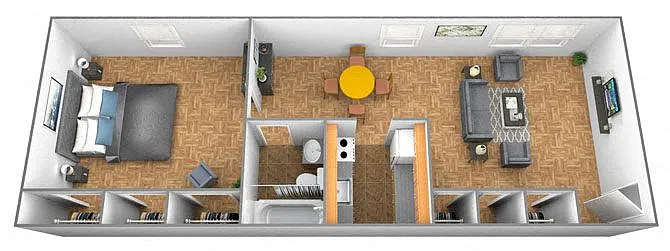 Floor plan 1 Bedroom 1 Bath - Lorraine