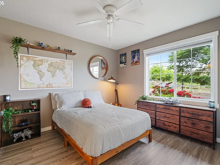 Large bedroom on entry level with it's own, full bathroom