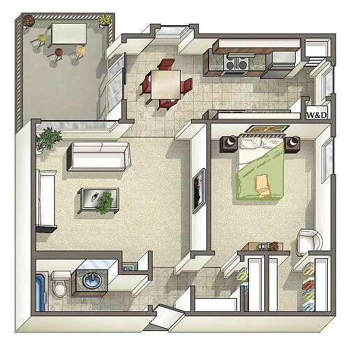 Floor plan 1X1 A