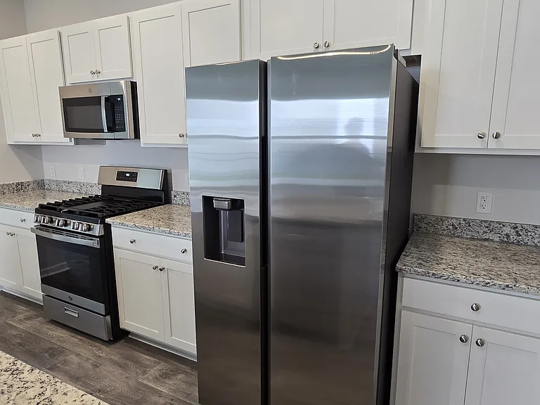 Large refrigerator and counterspace