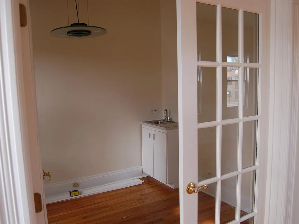 Dining room french doors and mini bar