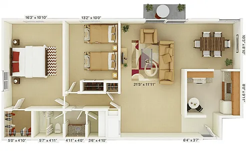 Floor plan 2 Bedroom Juniper
