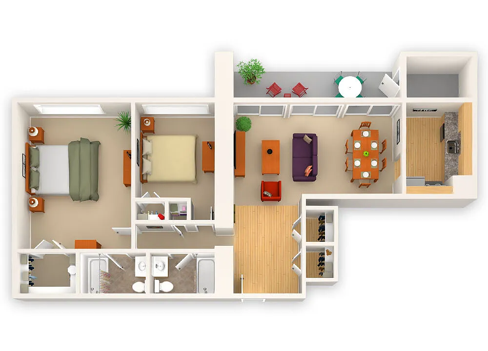 Floor plan Two Bedroom Standard