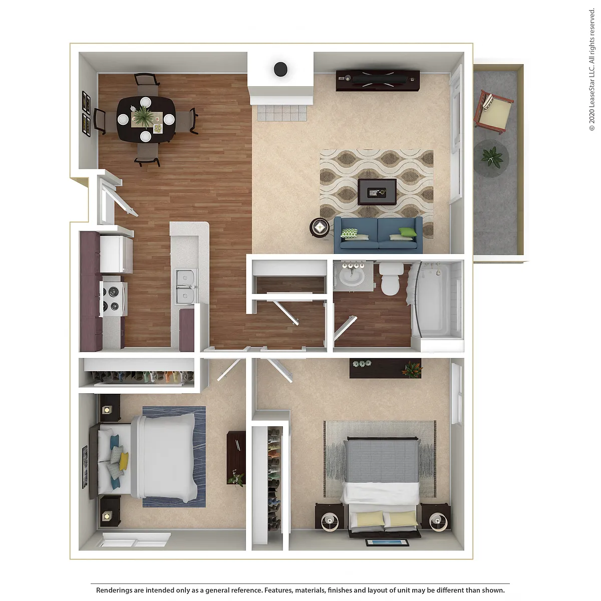 Floor plan 2BR/1BA