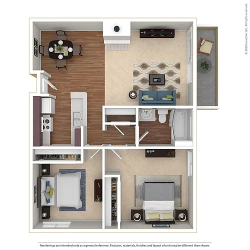 Floor plan 2BR/1BA