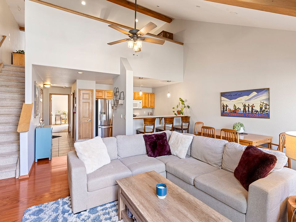 Living, kitchen, and dining areas integrate well.