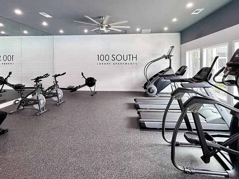 Stay energized and reach your fitness goals in our state-of-the-art fitness center, featuring cardio equipment, spin bikes, and natural light.