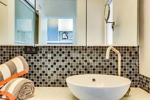 Studio Bathroom with Dressing Room & Palm Springs sunken Rainshower
