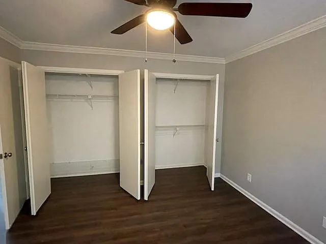 guest bedroom facing closets