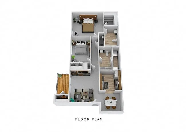 Floor plan Two Bedroom Two Bath