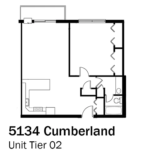 Floor plan 1bd/1b 2