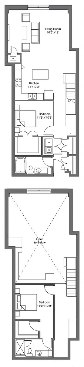 Floor plan Bottlehouse Loft 113