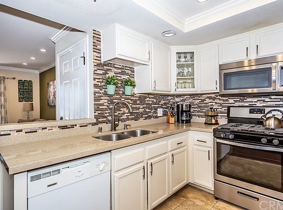 View from kitchen to living room.
