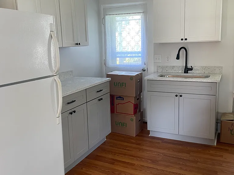 Kitchen showing back door