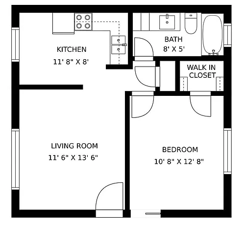 Floor plan 1 Bedroom