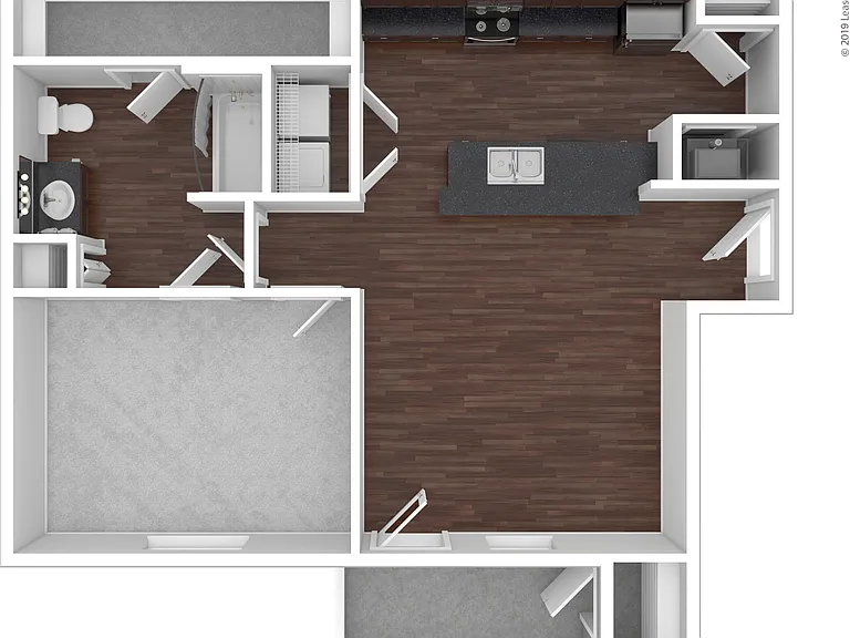 The Cabin: Beds - 1: Baths - 1: SqFt Range - 683 to 683