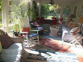 Morning-sun screen porch