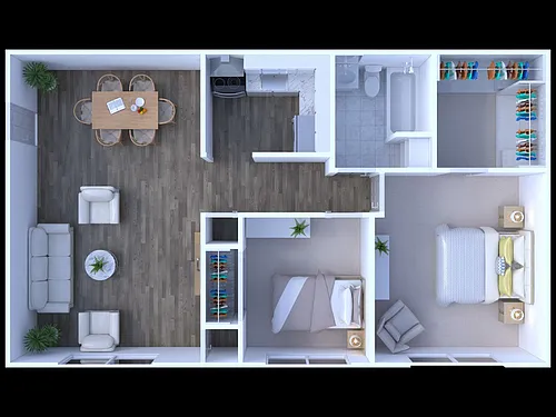 Floor plan 2BR - 1BTH