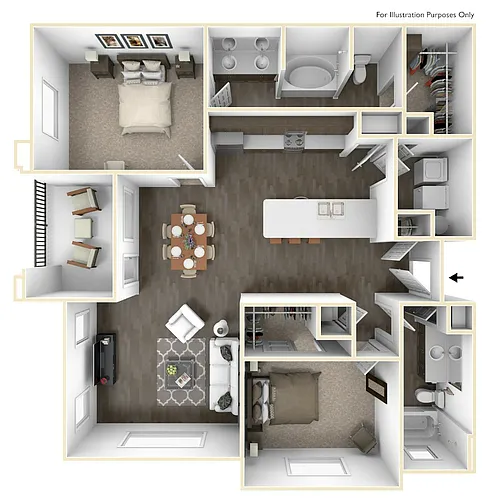 Floor plan 2 Bed/2 Bath