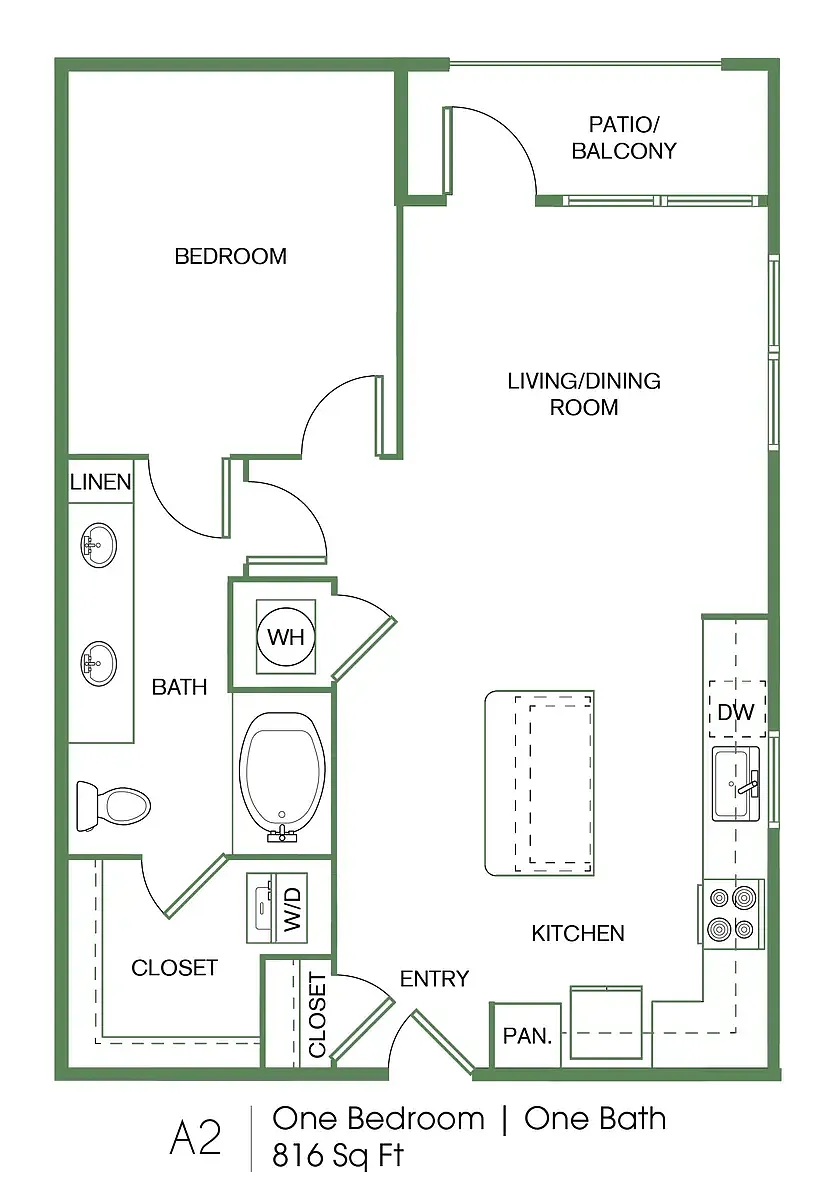 Floor plan 1 bed 1 bath