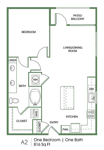 Floor plan 1 bed 1 bath