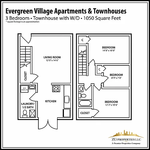 Floor plan 3 Bedroom Townhouse