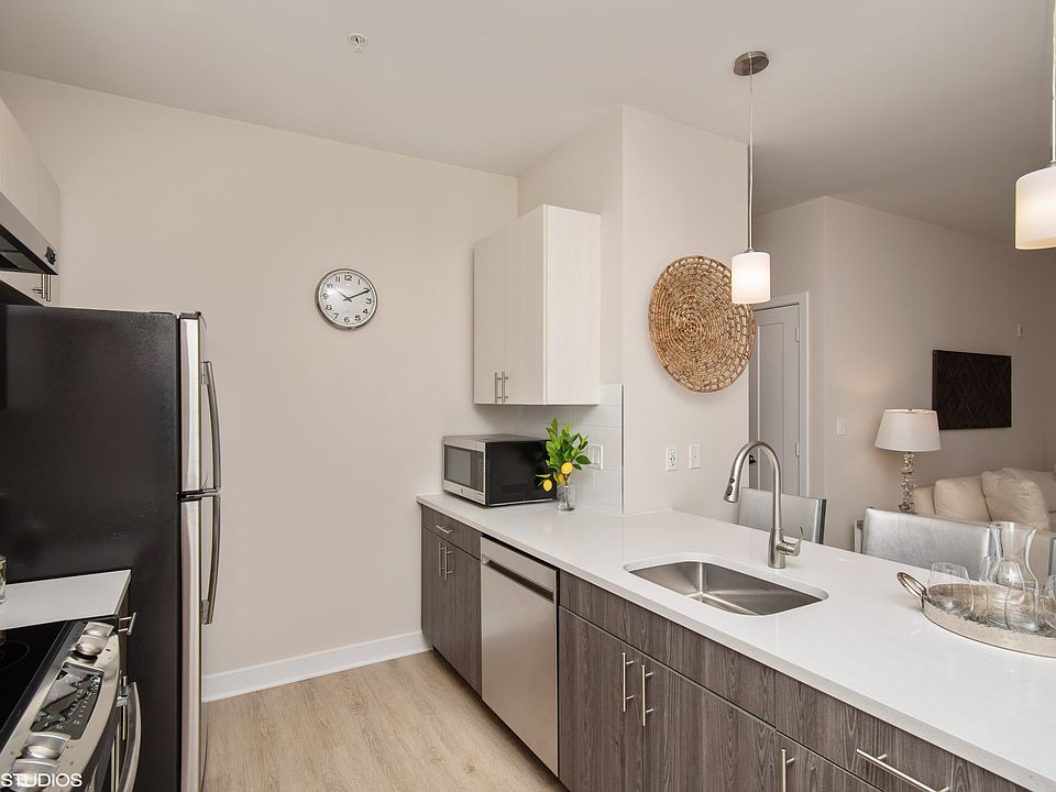 Quartz countertops and ample kitchen space at The Preserve at Great Pond
