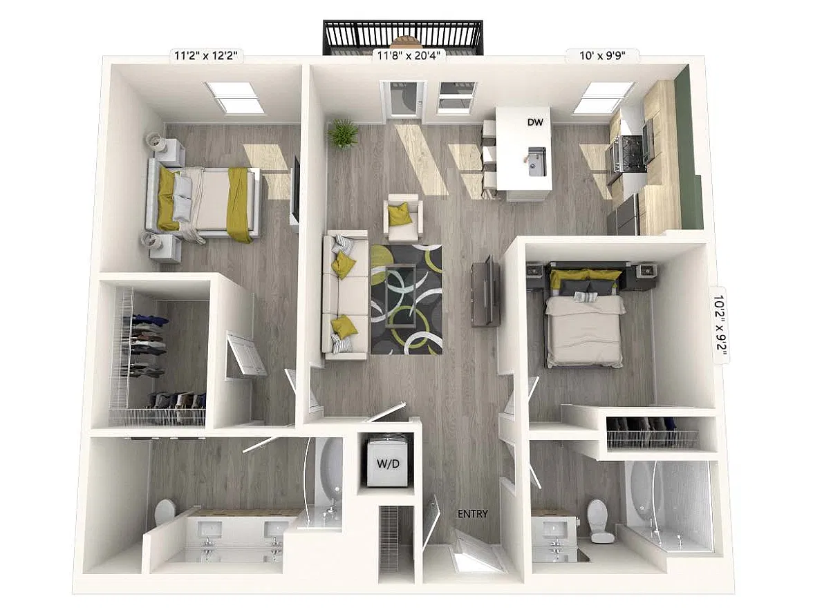 Floor plan B1-FinishI-1022sf