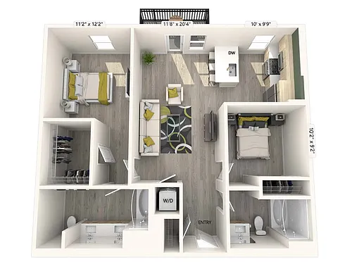 Floor plan B1-FinishI-1022sf