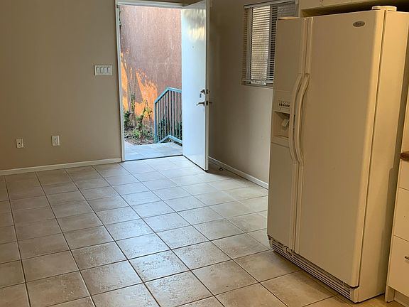 View from kitchen of open living space