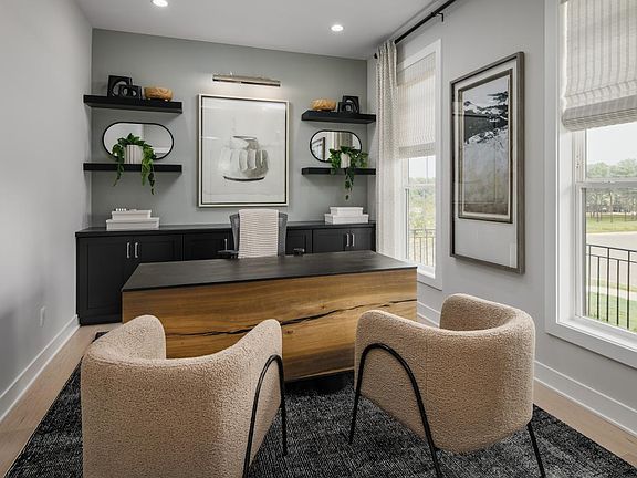 Office space with glass doors
