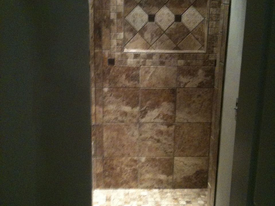 tiled double head shower