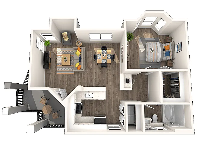 Floor plan 1B Renovated