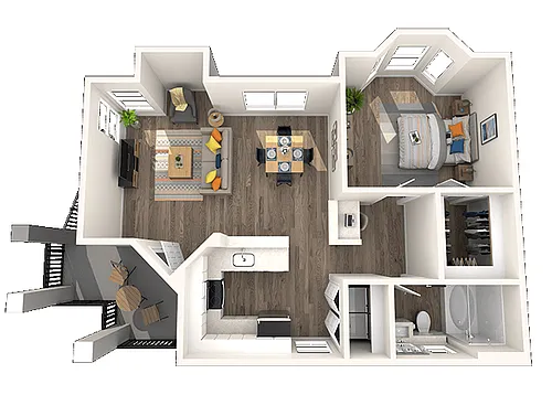Floor plan 1B Renovated