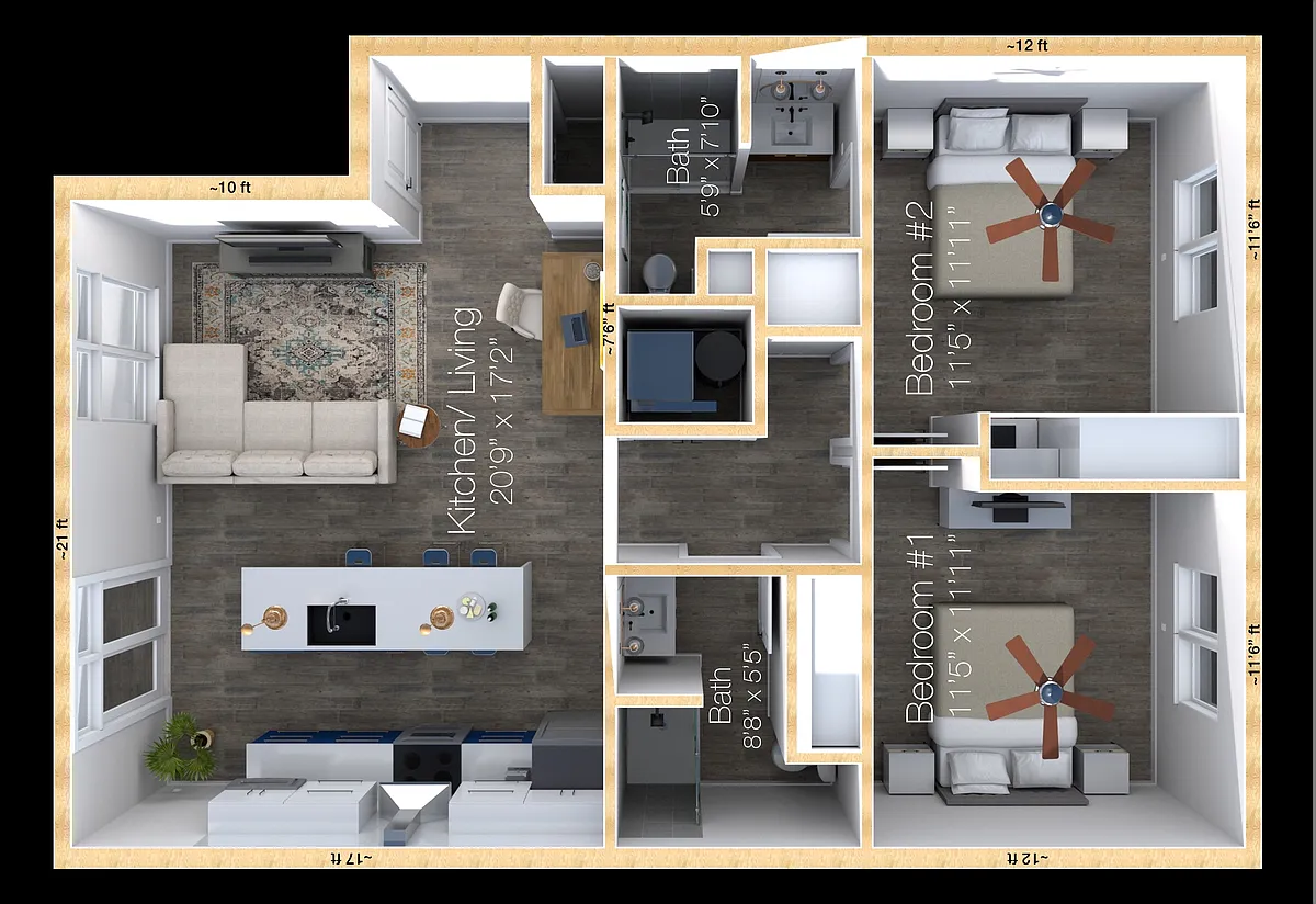 Floor plan Two-bedroom
