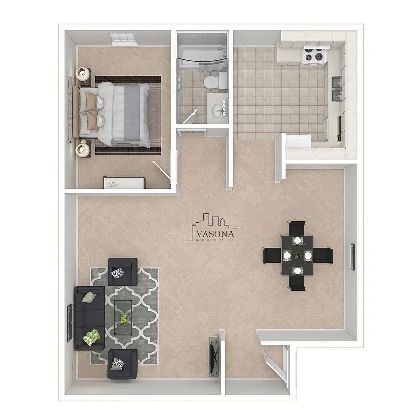 Floor plan Adelaide 1x1