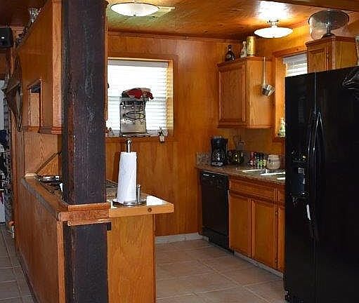 Kitchen open to living area
