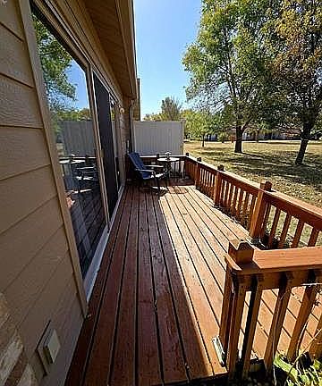 Freshly stained deck