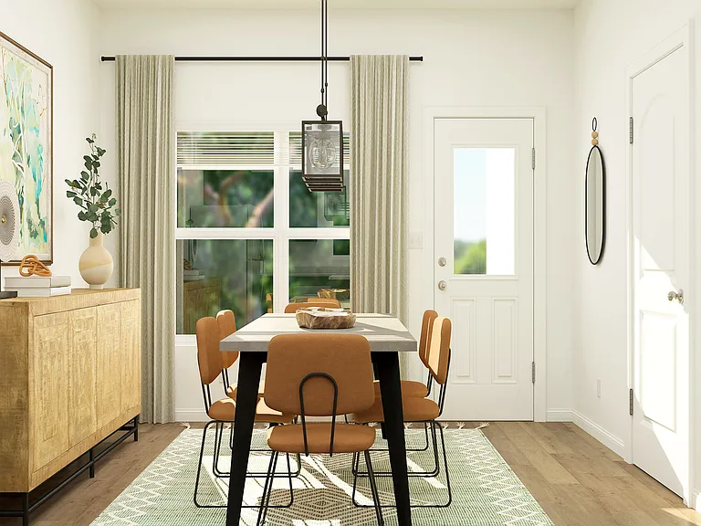 A dining room perfect for hosting.