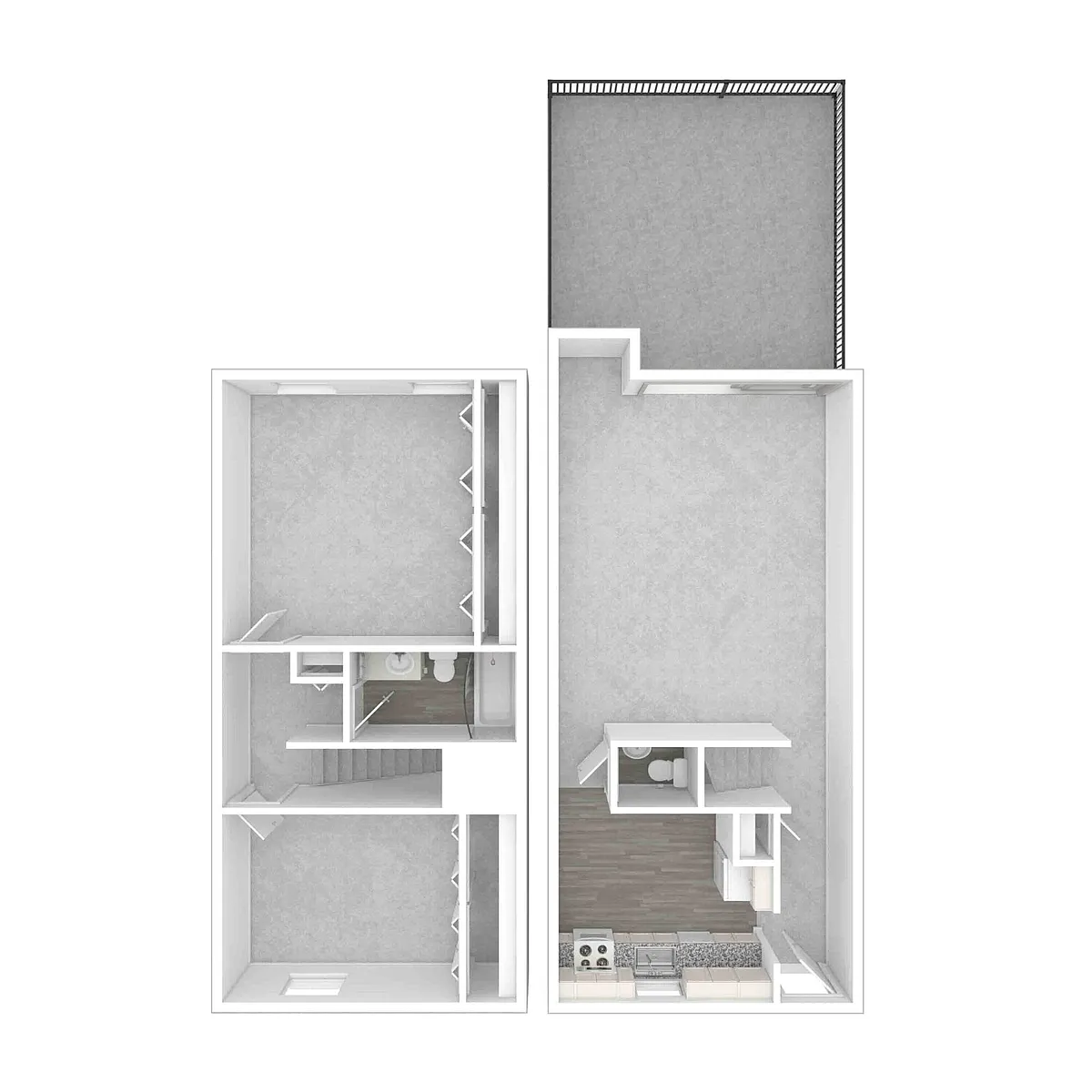 Floor plan 2 Bedroom Townhouse