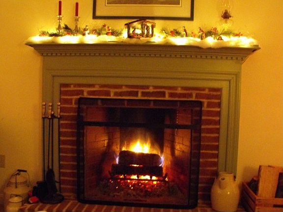 Wood burning fireplace