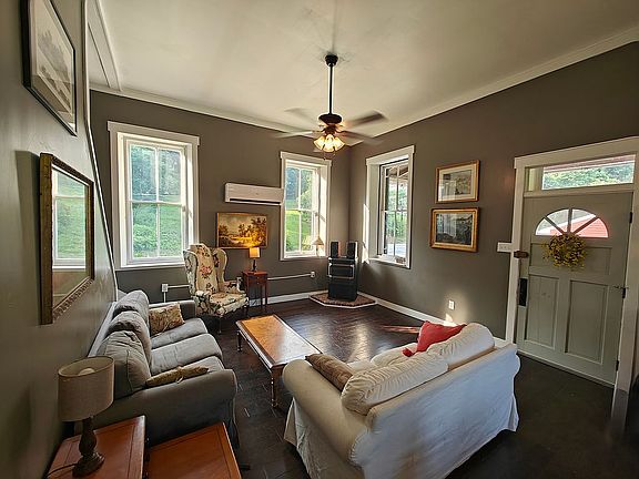 Front door and living room. 