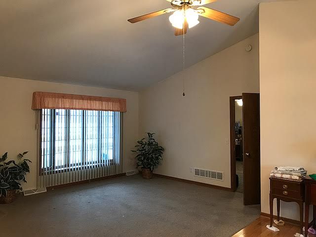 Living room with bow window