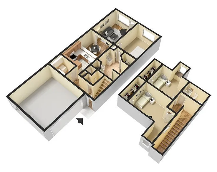 Floor plan 3x2.5b - 3 bedroom 2.5 bathroom