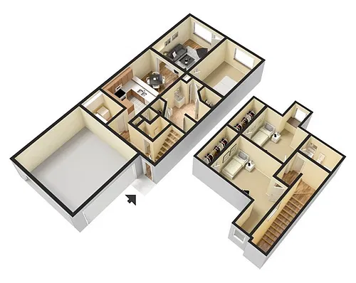 Floor plan 3x2.5b - 3 bedroom 2.5 bathroom