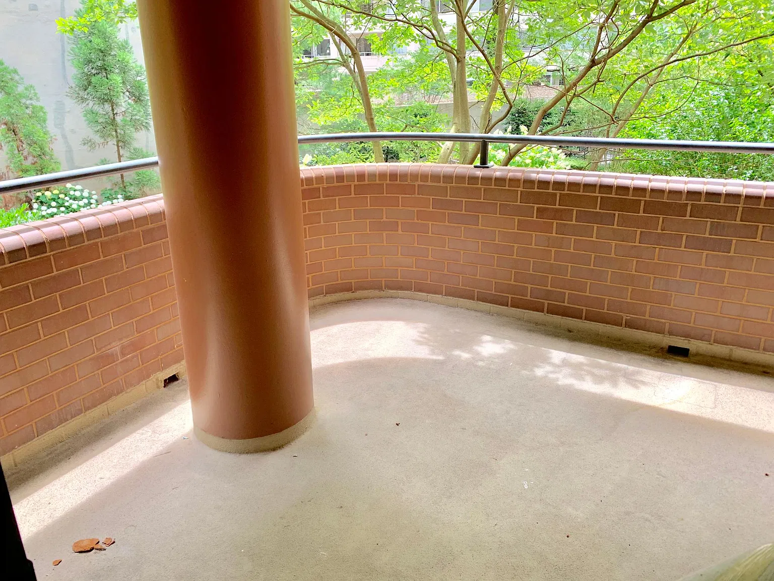 Balcony over looking the terrace garden