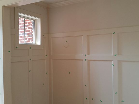 Wood paneled dining room