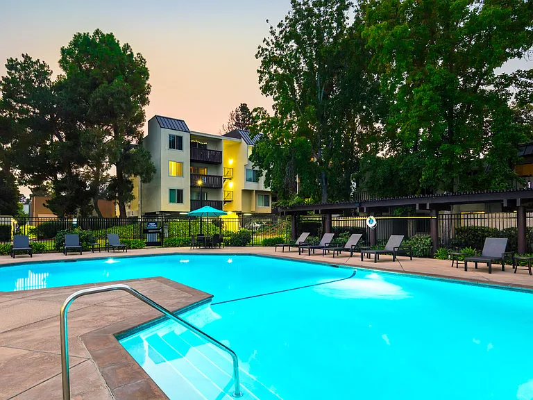 One of our two heated swimming pools