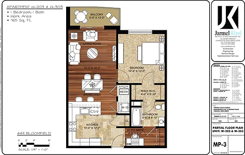 Floor plan 1 Bed / 1 Bath