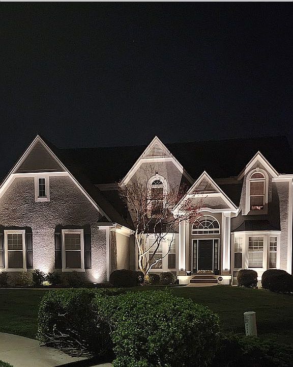 At night